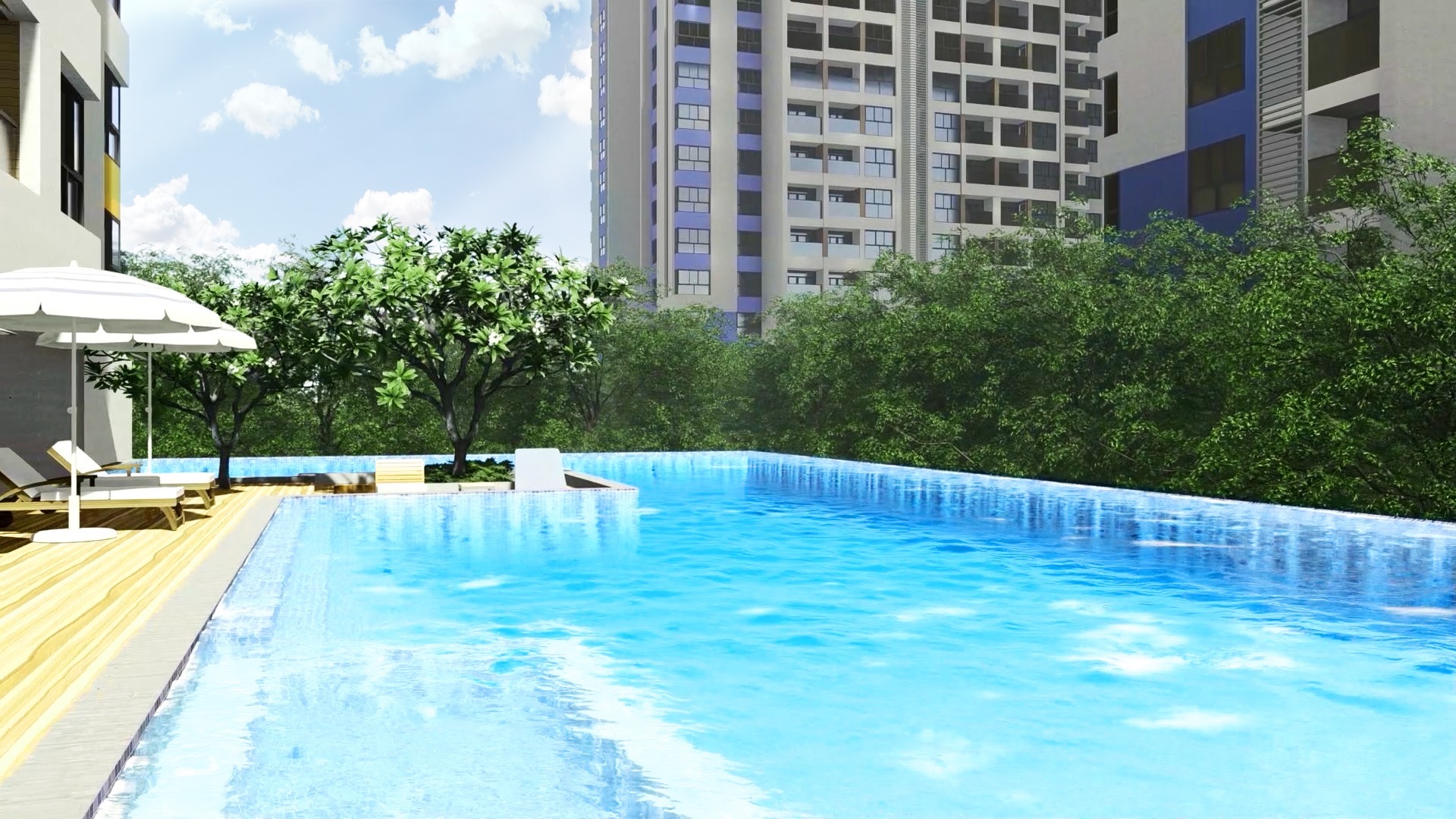 Hồ bơi dự án căn hộ  Charm Diamond  tại Vincom Bình Dương 